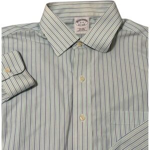 Brooks Brothers Non Iron Button Down Shirt Mens 16 35 Striped LS Dress Shirt